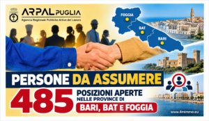 “WorkUP”: quasi 500 persone da assumere nelle province di Bari, BAT e Foggia